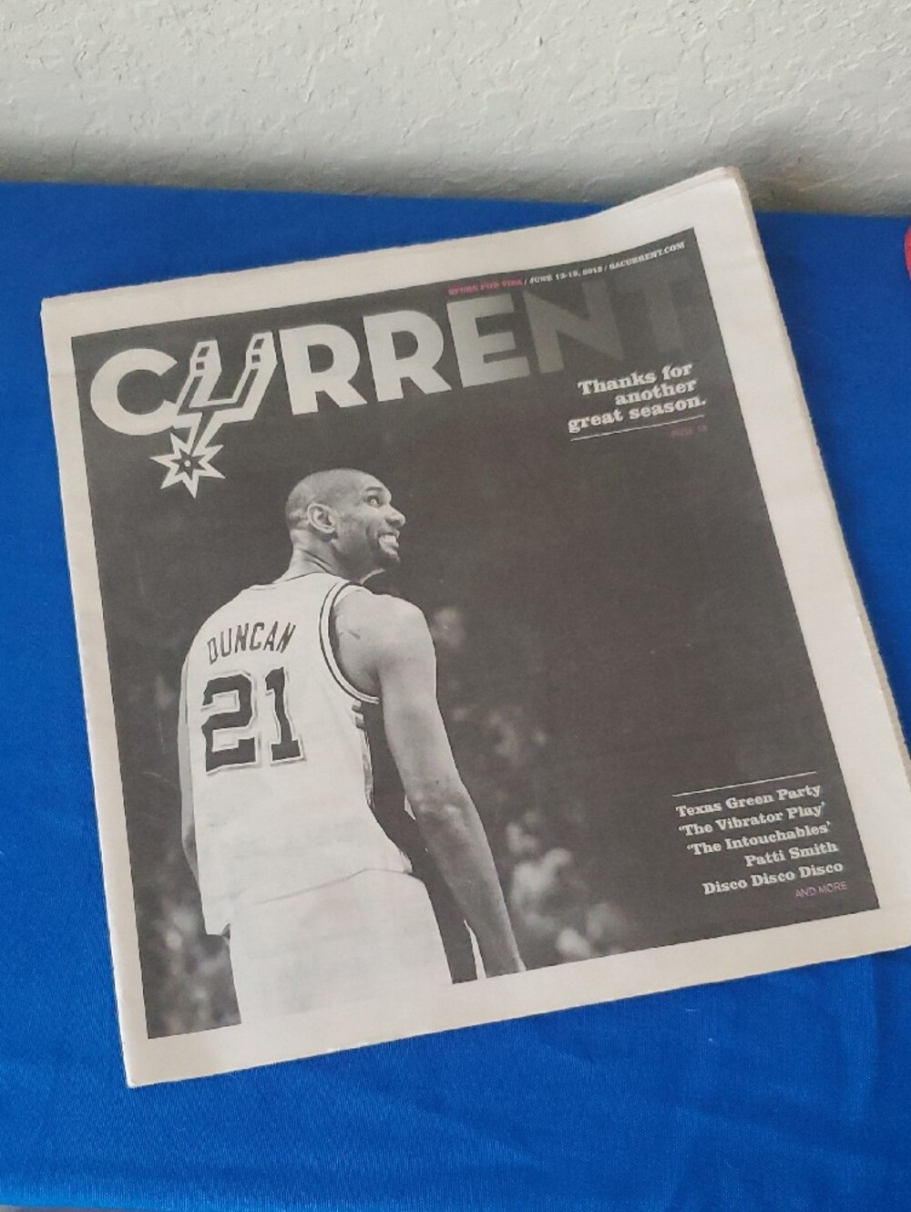 San Antonio Current Tim Duncan Spurs Cover Newspaper June 18-24 2014 Vintage NBA